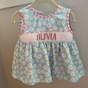 Olivia monogrammed floral top and bubble shorts